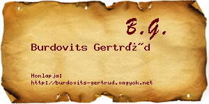 Burdovits Gertrúd névjegykártya